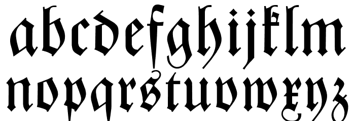 Zentenar Fraktur UNZ1L Font LOWERCASE