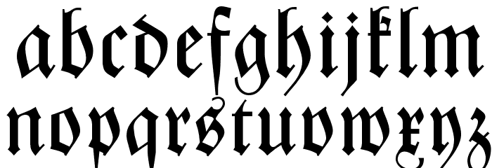 Zentenar Fraktur Font LOWERCASE