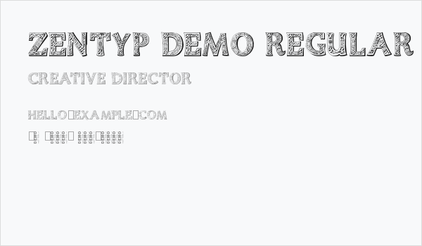 Zentyp Demo Regular Business Card
