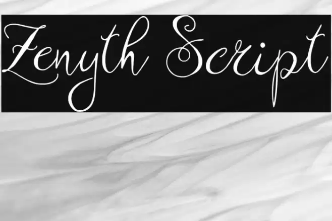Zenyth Script Schriftart examples