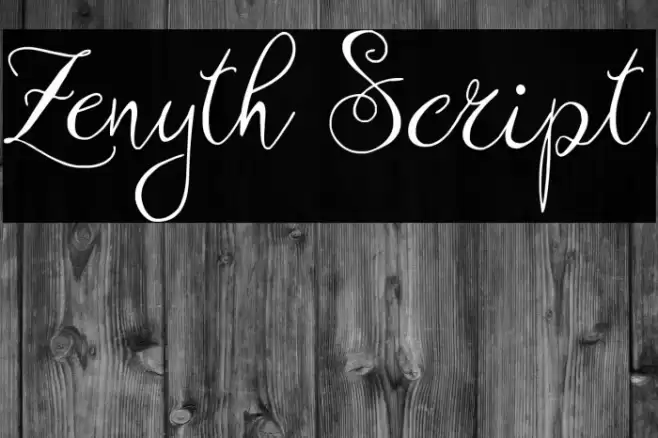 Zenyth Script Schriftart examples