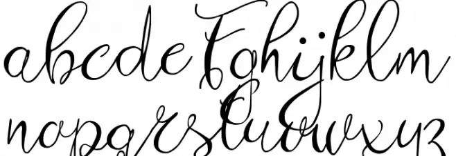 Zenyth Script Schriftart Kleinbuchstaben