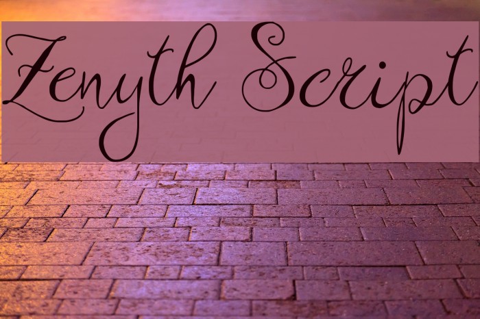 Zenyth Script Font examples