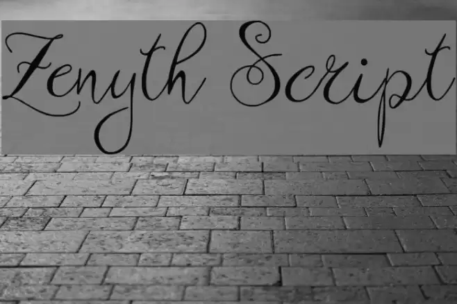 Zenyth Script Font examples