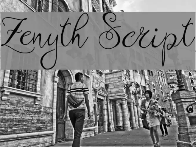 Zenyth Script Font examples