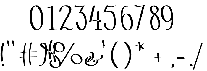 Zephiroth Straight Font OTHER CHARS