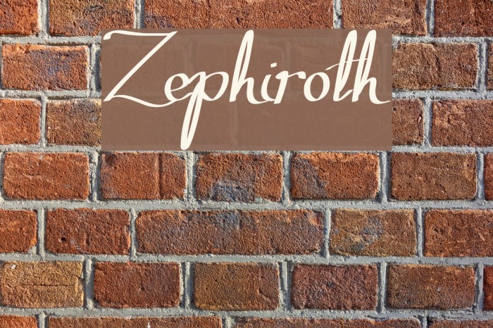 Zephiroth Font examples