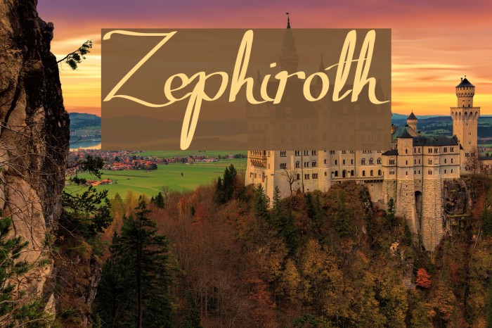 Zephiroth Font examples