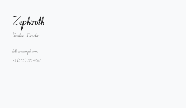 Zephiroth Business Card