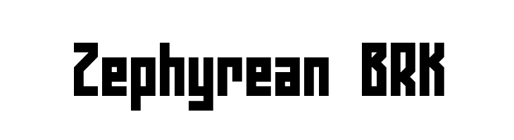 Zephyrean BRK  font caratteri gratis