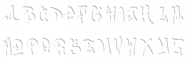 Zero Blast Inner Inner خط أحرف كبيرة