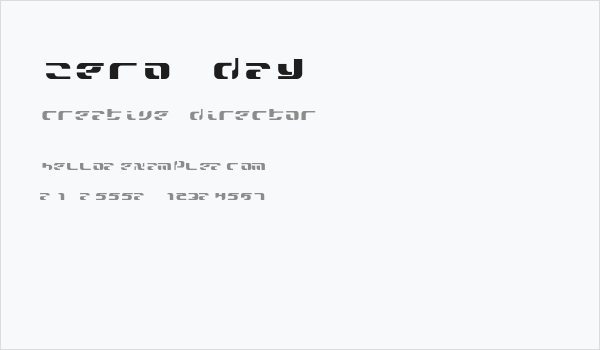 Zero Day Business Card