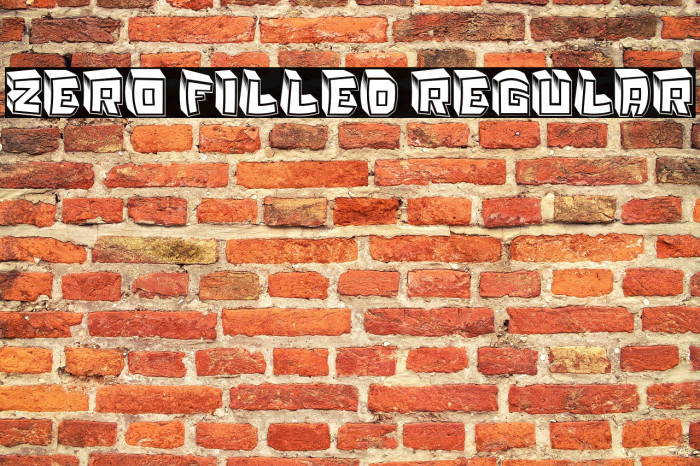 Zero Filled Regular Example 1