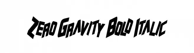 Zero Gravity Bold Italic  Free Fonts Download