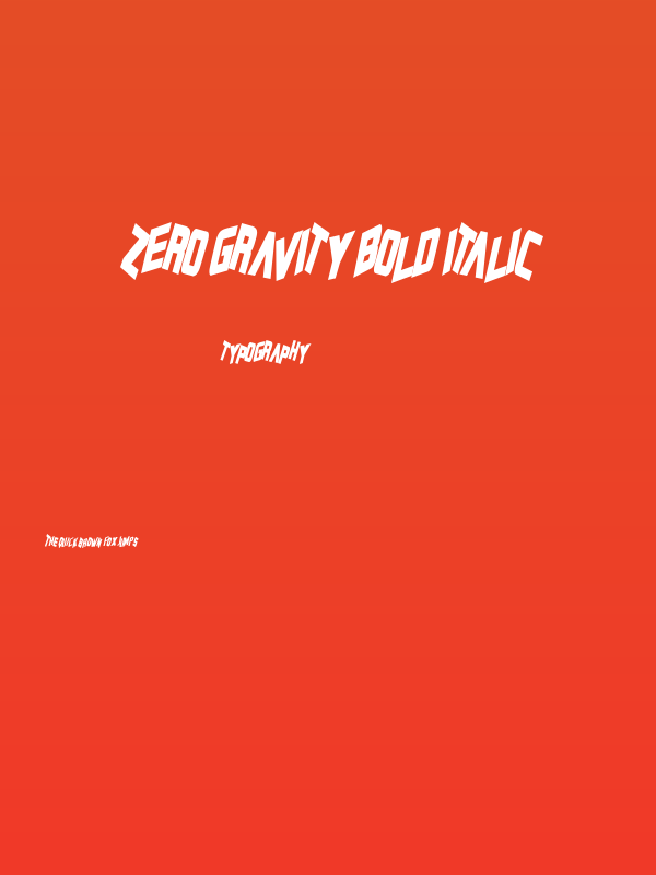 Zero Gravity Bold Italic Poster