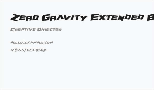Zero Gravity Extended Bold Italic Business Card