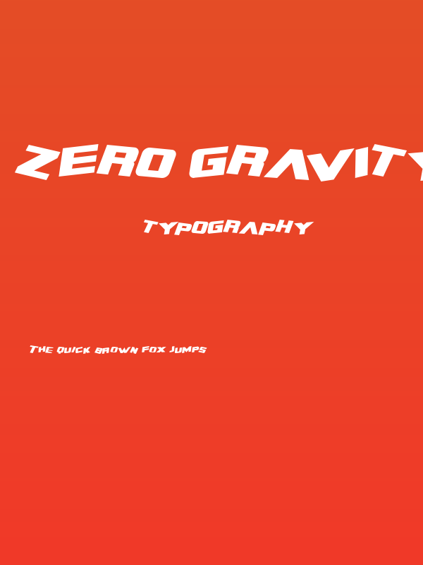 Zero Gravity Extended Bold Italic Poster