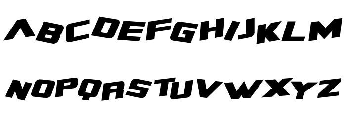 Zero Gravity Extended Bold Italic Font LOWERCASE