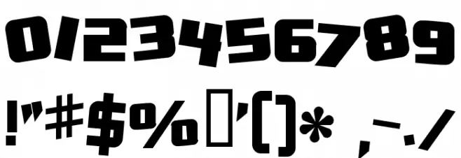 Zero Gravity Extended Bold フォント その他の文字
