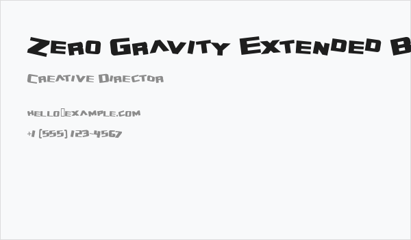 Zero Gravity Extended Bold Business Card
