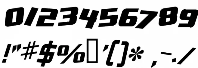Zero Gravity Extended Italic Font Alte caractere