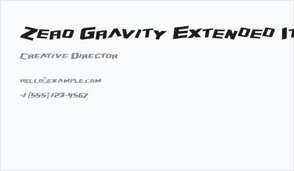 Zero Gravity Extended Italic Business Card