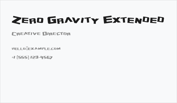 Zero Gravity Extended Business Card