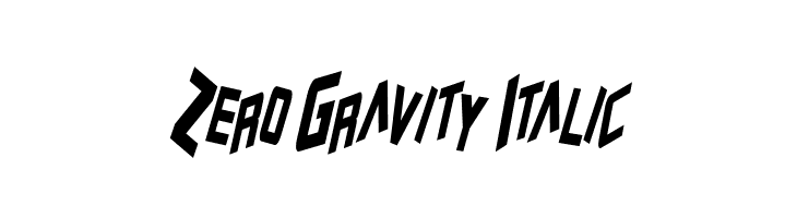 Zero Gravity Italic Font