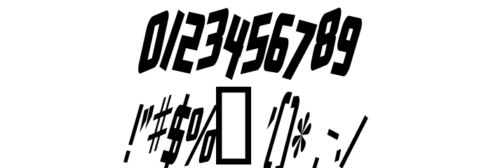 Zero Gravity Italic Font OTHER CHARS
