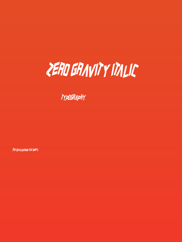 Zero Gravity Italic Poster