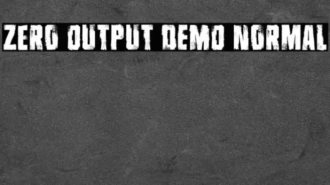 Zero Output DEMO Normal फ़ॉन्ट examples