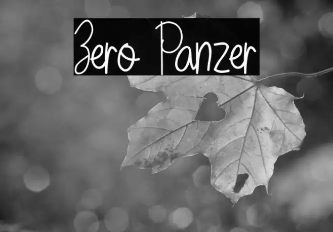 Zero Panzer Font examples