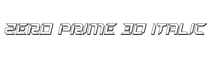 Zero Prime 3D Italic  नि: शुल्क फ़ॉन्ट्स डाउनलोड