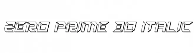 Zero Prime 3D Italic  Frei Schriftart Herunterladen