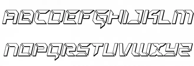 Zero Prime 3D Italic फ़ॉन्ट अपरकेस