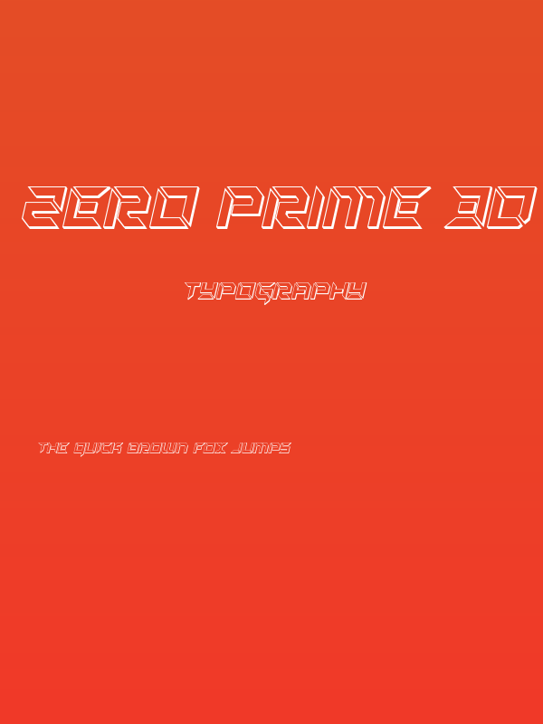 Zero Prime 3D Italic Poster