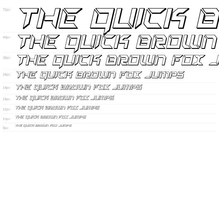 Zero Prime 3D Italic Waterfall