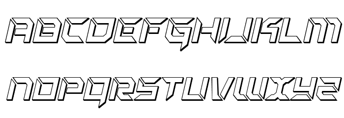 Zero Prime 3D Italic Font LOWERCASE