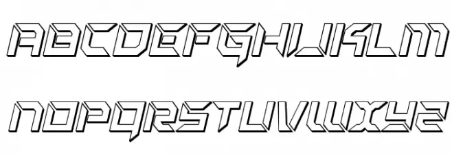 Zero Prime 3D Italic फ़ॉन्ट लोअरकेस