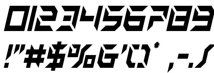 Zero Prime Condensed Italic Font OTHER CHARS