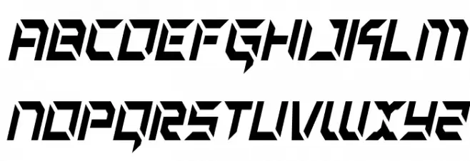 Zero Prime Condensed Italic 字体 大写