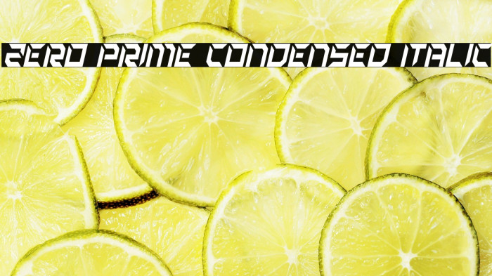 Zero Prime Condensed Italic Example 1