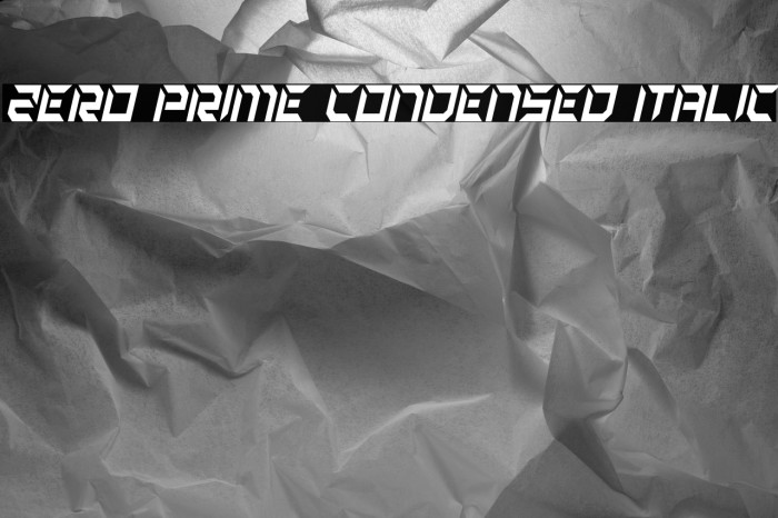 Zero Prime Condensed Italic Example 2
