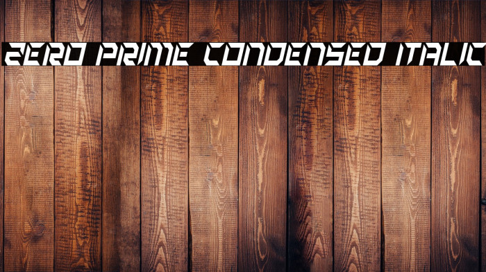 Zero Prime Condensed Italic Example 3