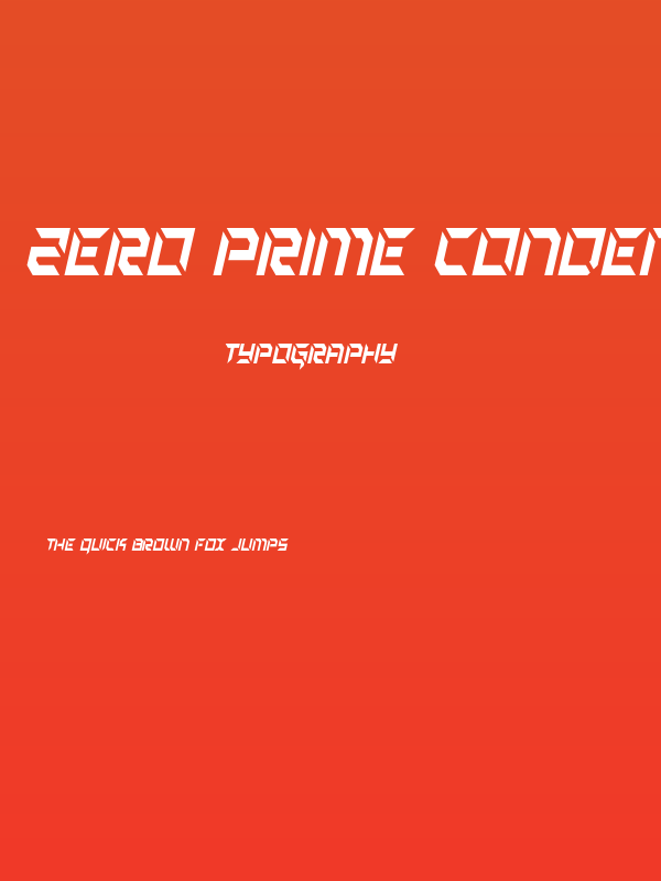 Zero Prime Condensed Italic Poster