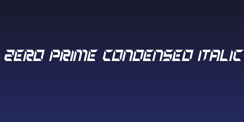 Zero Prime Condensed Italic Social Header