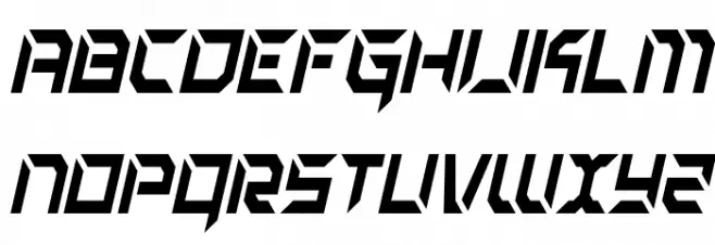 Zero Prime Condensed Italic خط أحرف صغيرة
