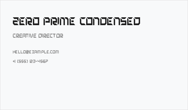 Zero Prime Condensed Business Card