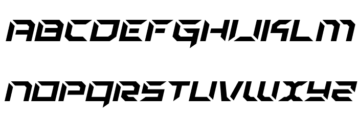 Zero Prime Expanded Italic Font LOWERCASE
