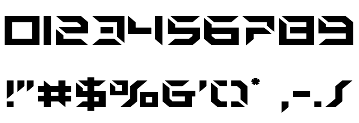 Zero Prime Expanded Font OTHER CHARS